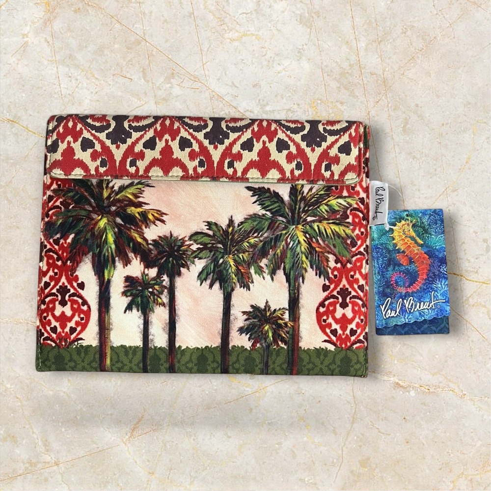 Paul Brent Sun N Sands Thai Palm Horizontal II Canvas Flap Over Laptop Case NWT